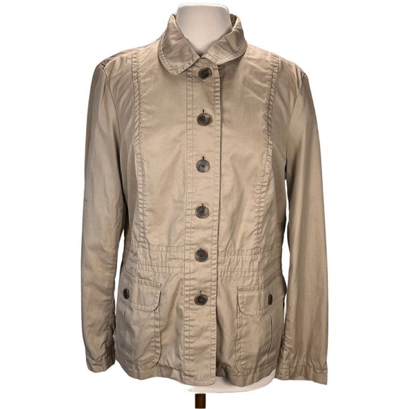 Lands' End Jackets & Blazers - LANDS' END |  Tan Long Sleeve Safari Style Utility/Cargo Jacket | Women's 18